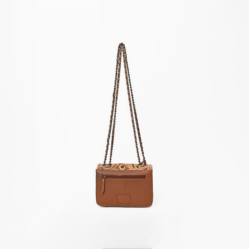 American Darling Cross Body Bag Hand Tooled Floral Carved Buck Stitched Genuine Suede Leather Western Purse