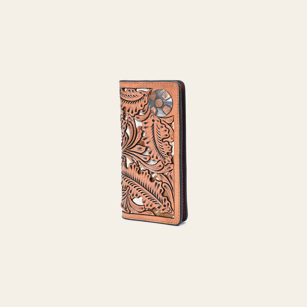American Darling Wallet handbag Hand Tooled Floral Carved Genuine Leather Western Clutch for Women
