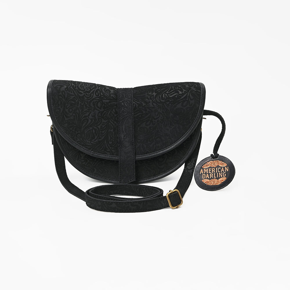 American Darling Women's Genuine Leather  Saddle Crossbody Shoulder Bag