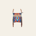 American Darling Large Cross body Bag - Western Genuine Leather Hand Tooled Floral Purse with Woven Saddle Blanket & Fringe