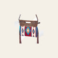 American Darling Signature Cross body Bag Handcrafted from Woven Saddle Blanket & Hand Tooled Genuine Leather with Fringes
