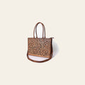 American Darling Tote Bag Handcrafted from Hand Tooled Floral Carved Genuine Leather with YKK Zipper and Large Capacity