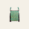 American Darling Large Cross body Bag Handcrafted from Hand Tooled Floral Leather with Rivets Embossed Detail and Fringes