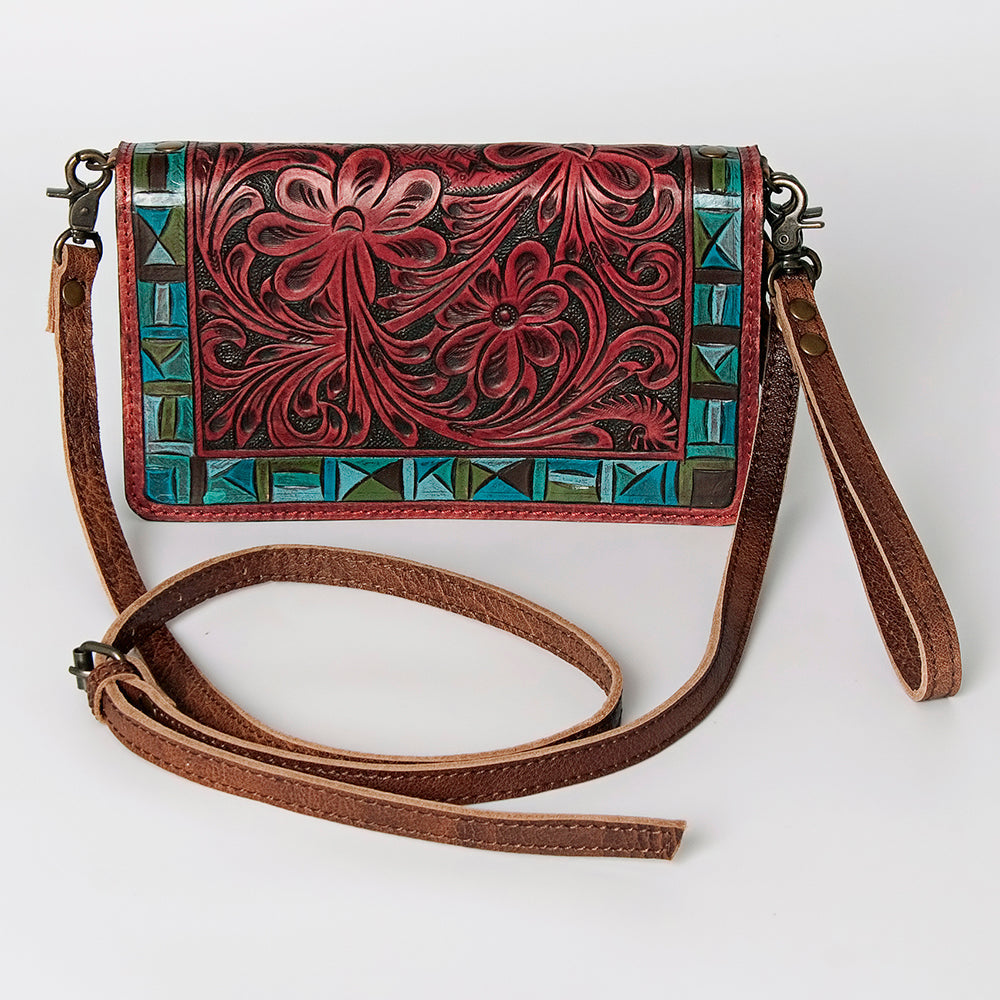 American Darling Organiser Bag Handcrafted from Crocodile Embossed Genuine Leather with YKK Zipper and Detachable Strap