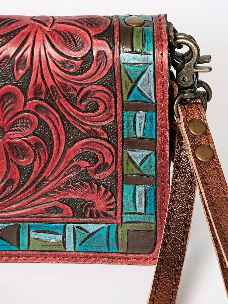 American Darling Organiser Bag Handcrafted from Crocodile Embossed Genuine Leather with YKK Zipper and Detachable Strap