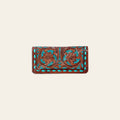American Darling Western Wallet Bag Hand Tooled Floral Carved Genuine Vegetable Tanned Leather Purse with YKK Zipper