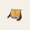 American Darling Small Cross body Bag Rivetted Concho Hair-On Cowhide Genuine Leather Purse Fringes with YKK Zipper