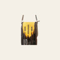 American Darling Cross body Bag Braided Hair-On Cowhide Genuine Leather Purse with Side Fringes and YKK Zipper
