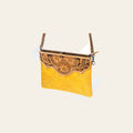 American Darling Wallet Bag Hand Tooled Floral Carved Hair-On Cowhide Genuine Leather Purse with YKK Zipper