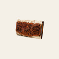 American Darling Wallet Bag Hand Tooled Floral Carved Panel Hair-On Cowhide Leather Purse with YKK Zipper