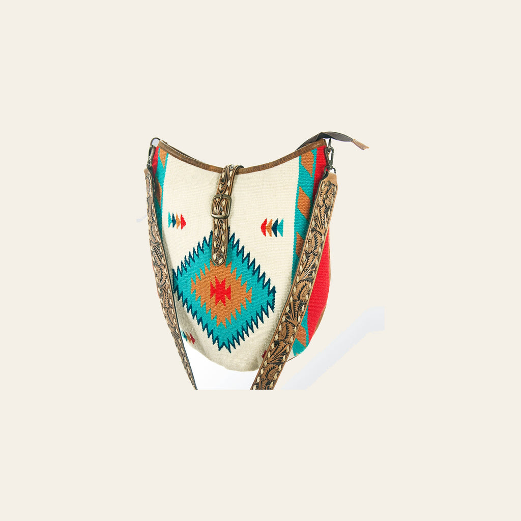 American Darling Tote Bag Hand Tooled Floral Carved Saddle Blanket Genuine Leather Western Purse with YKK Zipper
