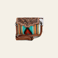 American Darling Cross body Bag Hand Tooled Floral Carved Saddle Blanket Genuine Leather Western Purse with YKK Zipper