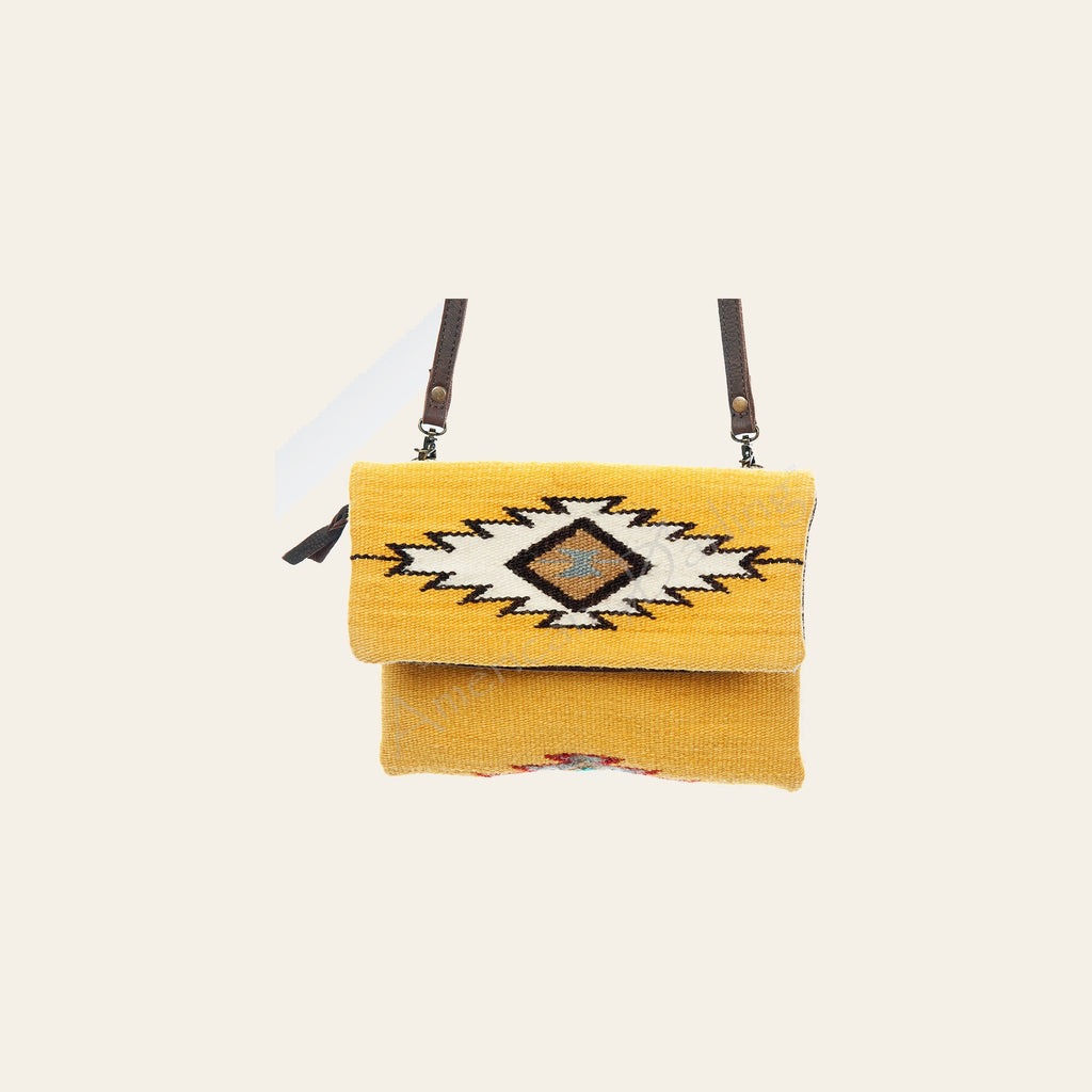 American Darling Cross body Bag Hand Woven Saddle Blanket Genuine Leather Western Purse with YKK Zipper