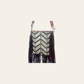 American Darling Large Cross body Bag Hair-On Cowhide Genuine Leather Western Purse with Fringes and Tooled Strap