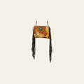 American Darling Small Cross body Bag Hair-On Cowhide Genuine Leather Western Purse with Turquoise Concho and Fringes