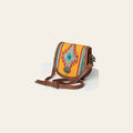 American Darling Cross body Bag Hand Tooled Genuine Leather Western Purse with Turquoise Concho and YKK Zipper