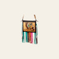 American Darling Cross body Bag Hand-Tooled Floral Genuine Leather Western Purse with Fringes and YKK Zipper for Women