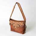 American Darling Hobo Bag Western Hand Tooled Floral Genuine Leather Purse with Rivetted Detail and YKK Zipper for Women