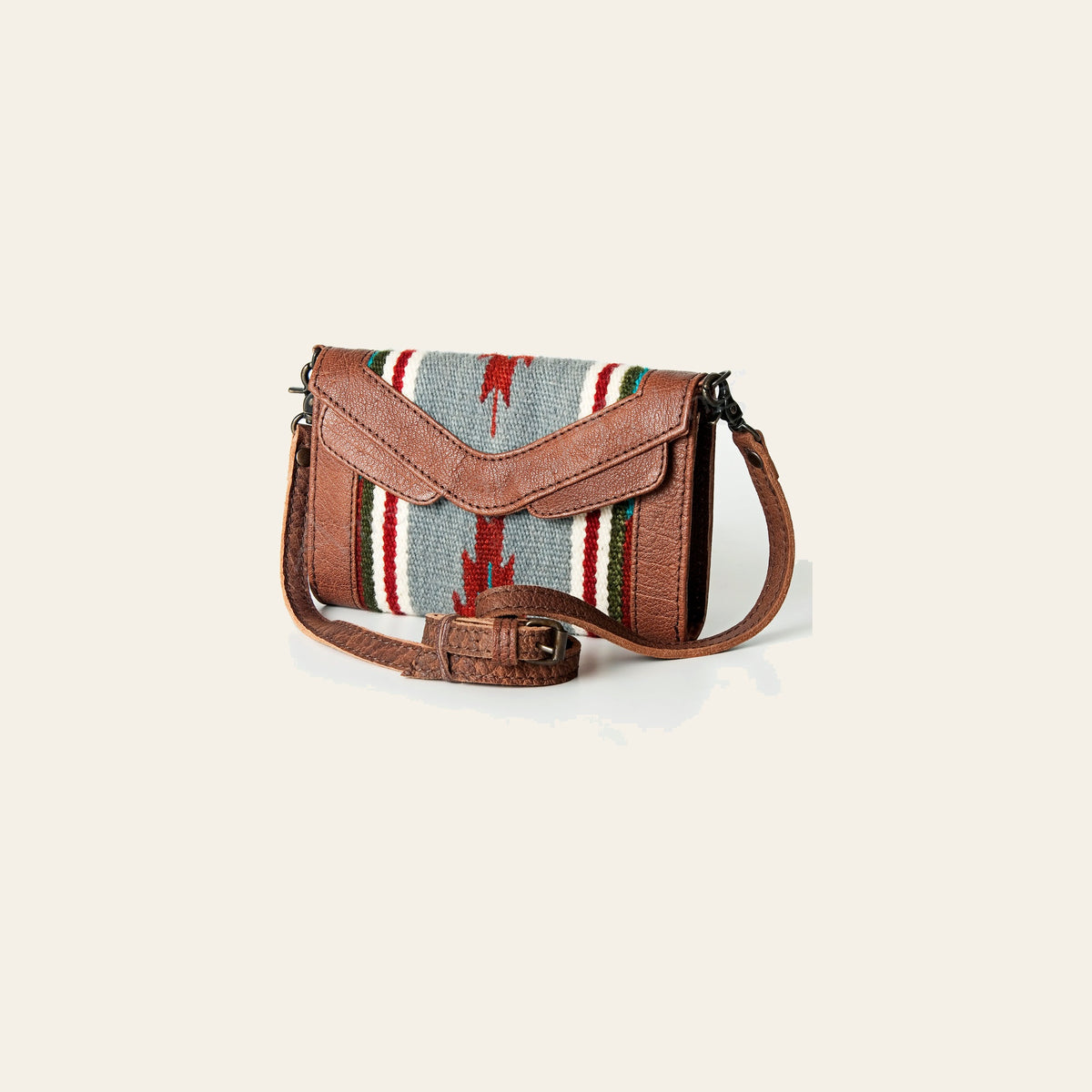 American Darling Envelope Bag, Hand Woven Saddle Blanket & Vegetable-Tanned Leather, Western Small Crossbody Purse