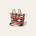 American Darling Tote Bag, Hand Woven Saddle Blanket & Vegetable-Tanned Leather, Western Large Shoulder Purse