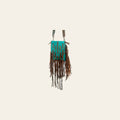 American Darling Cross body Bag, Hand Tooled Floral Carved Strap Vegetable-Tanned Leather, Hair-On Cowhide Western Fringed Bag