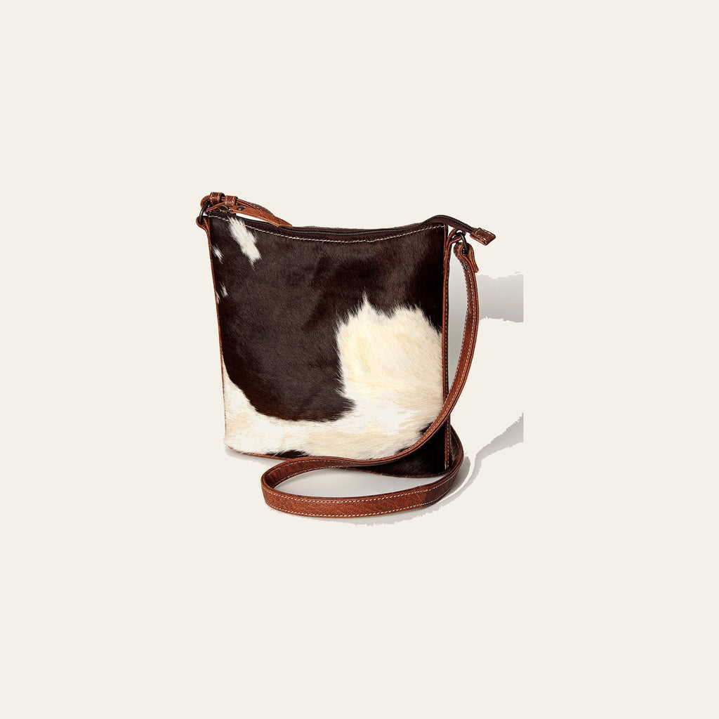 American Darling Large Cross body Bag, Hair-On Cowhide and Genuine Vegetable-Tanned Leather, Western Handcrafted Purse for Women