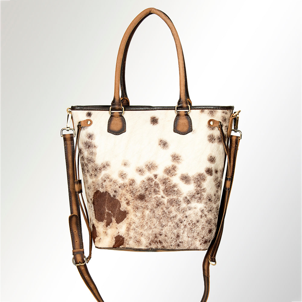 American Darling Luxury Genuine Cowhide Leather Tote Bag for Women, Cow Print Hair-on-Hide Shoulder Bag