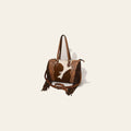 American Darling Tote Bag, Genuine Leather Western Purse with Hair-On Cowhide, Hand Tooled Floral Accents & Rivetted Detail