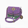 American Darling Boho Western Suede Crossbody Bag with Fringe & Geometric Embroidery