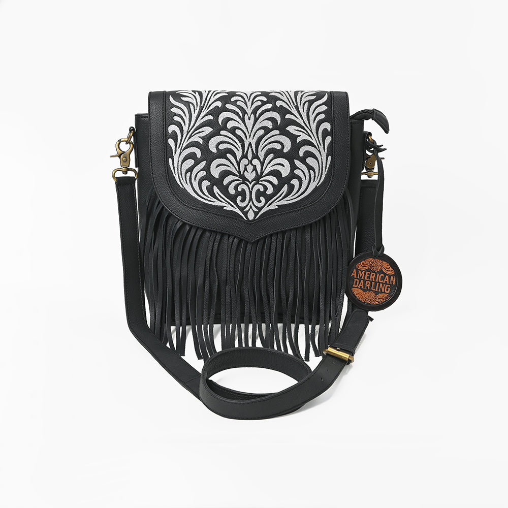American Darling Hand-Tooled Leather Crossbody Bag for Women, Small Western Floral Carved Clutch Purse