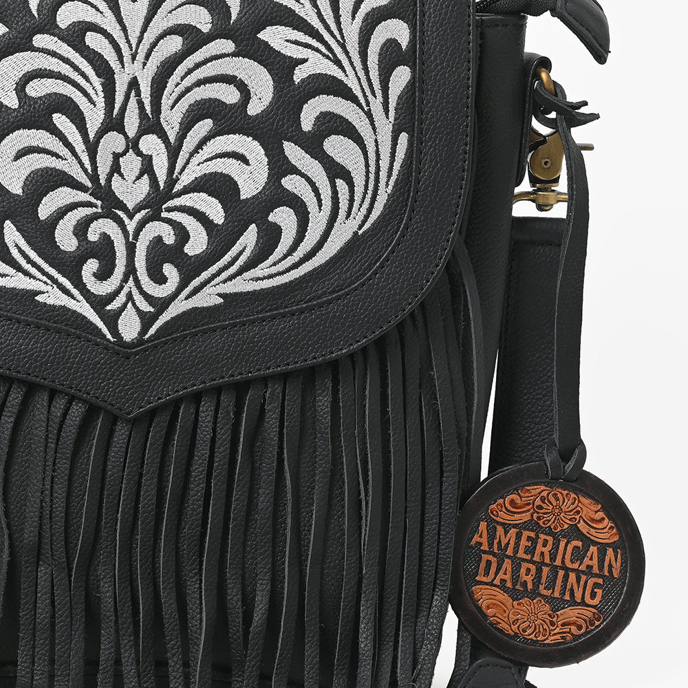 American Darling Hand-Tooled Leather Crossbody Bag for Women, Small Western Floral Carved Clutch Purse