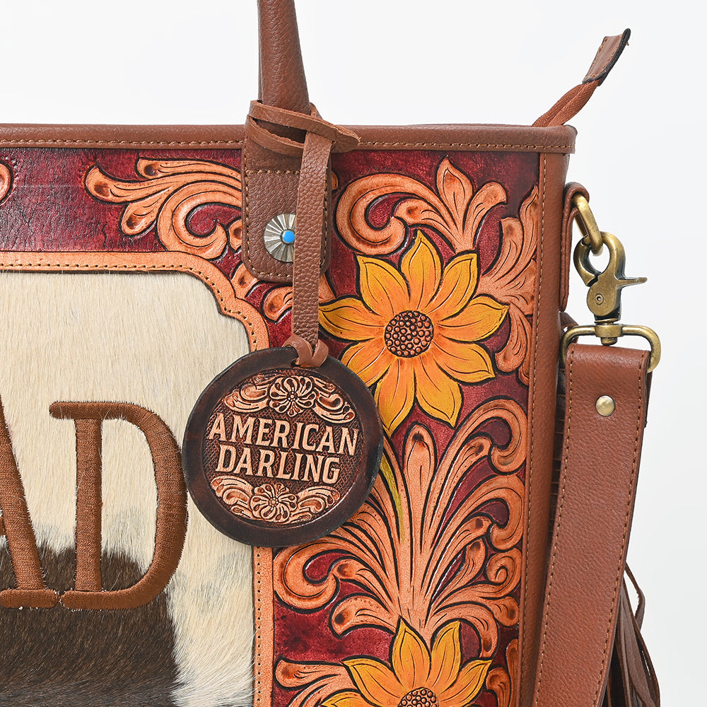 American Darling Western Fringe Hair-On Cowhide Tote Purse