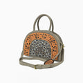 American Darling Western Leather Dome Satchel with Hand-Tooled Floral & Embellished Panel