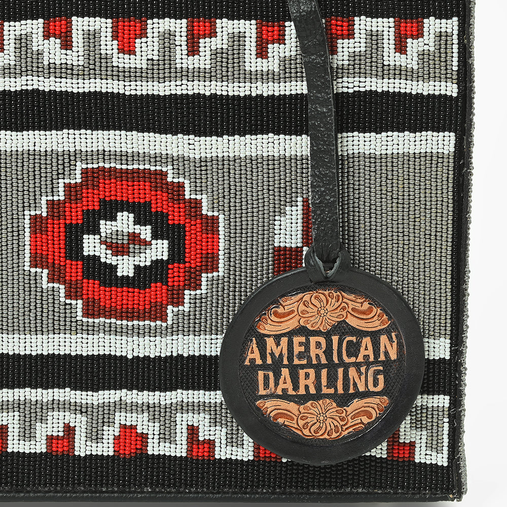 American Darling Southwestern Woven Box Tote Bag with Structured Silhouette