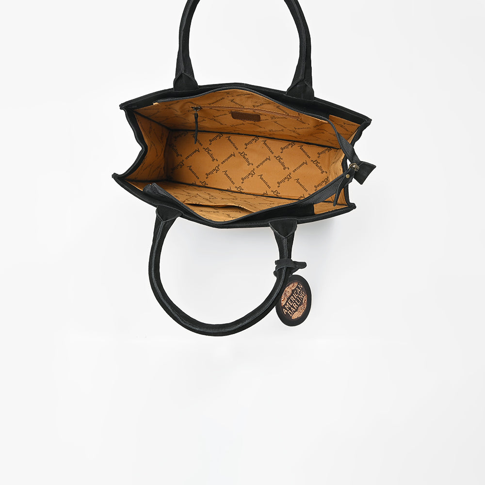 American Darling Embroidered Black Western Tote Handbag