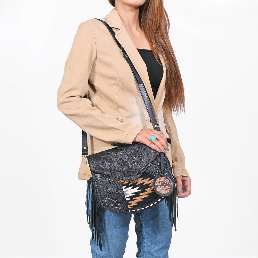 American Darling Western Hair-On Leather Crossbody Purse