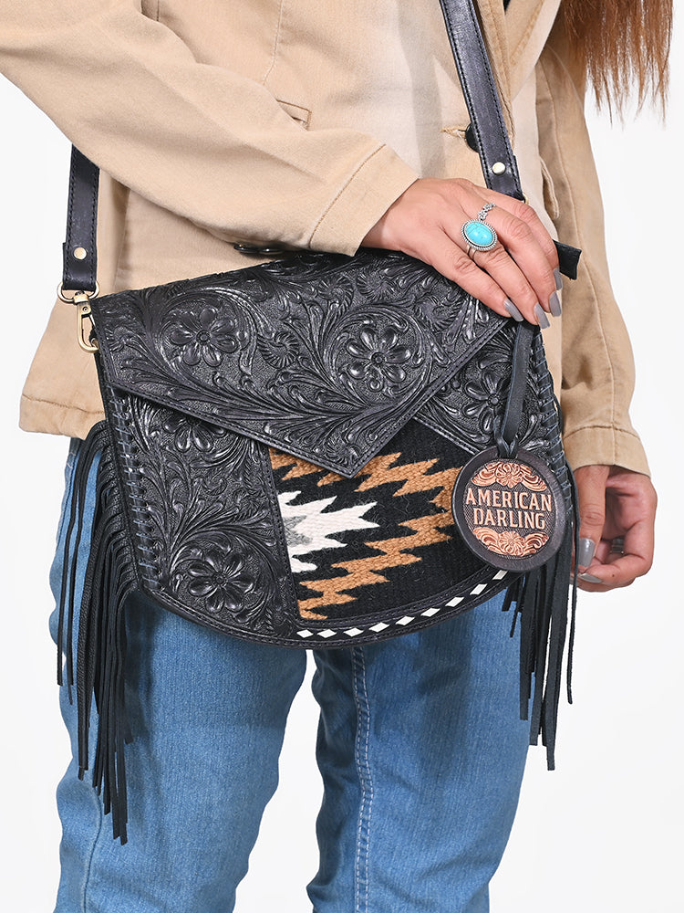 American Darling Western Hair-On Leather Crossbody Purse
