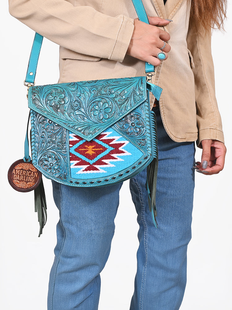American Darling Western Hair-On Leather Crossbody Purse