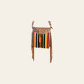 American Darling Cross body Bag Western Hand Tooled Floral Genuine Leather with Hand Woven Saddle Blanket and Fringes