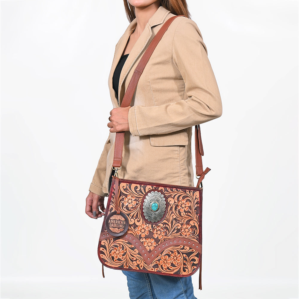American Darling Western Floral Leather Shoulder Purse