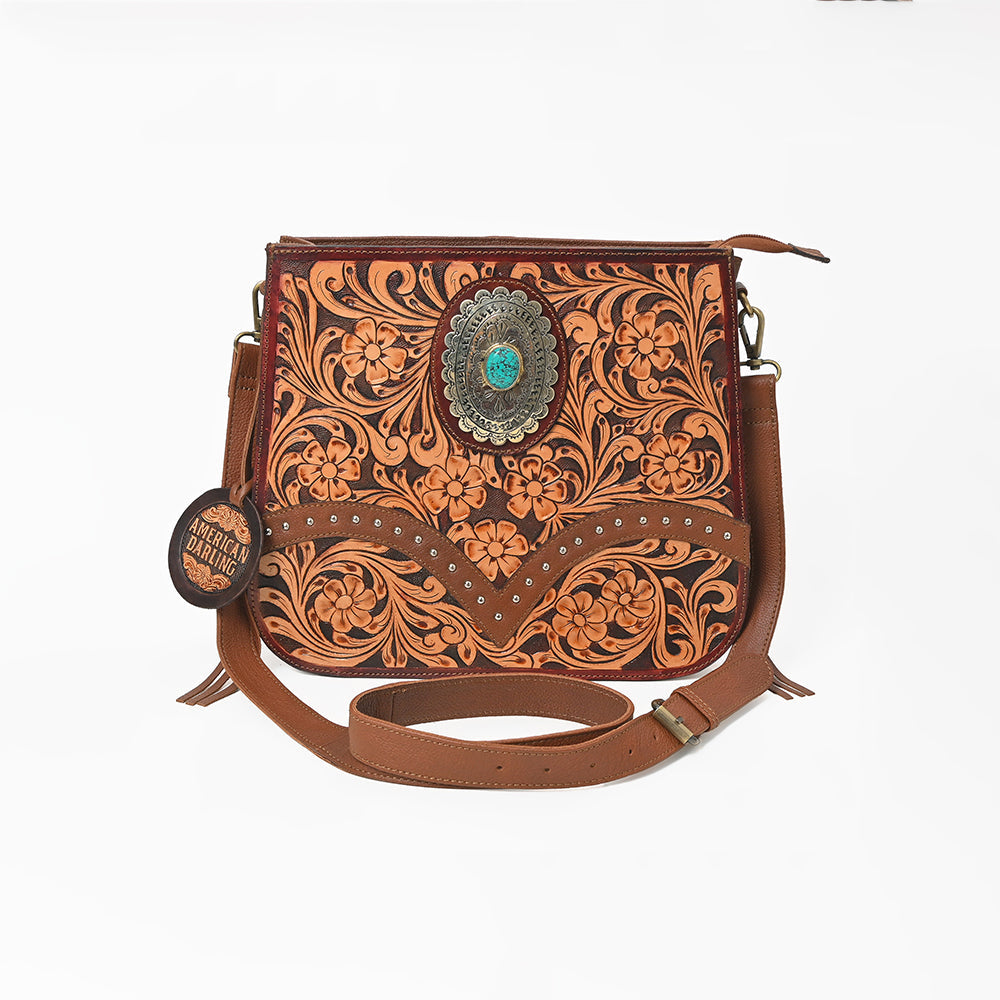 American Darling Western Floral Leather Shoulder Purse