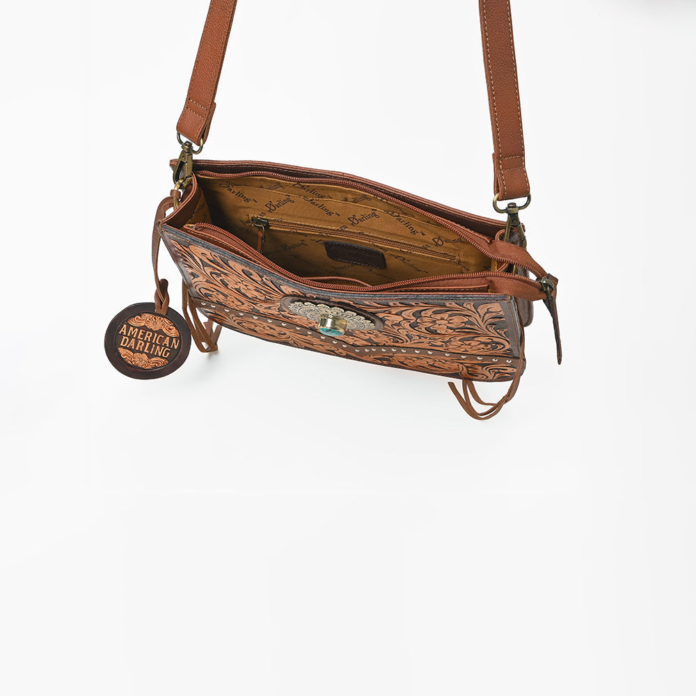 American Darling Western Floral Leather Shoulder Purse