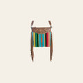 American Darling Cross body Bag Western Hand Tooled Floral Genuine Leather with Hand Woven Saddle Blanket and Fringes
