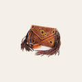 American Darling Envelope Bag, Hand Tooled Floral Leather Crossbody Purse with Fringe and YKK Zipper