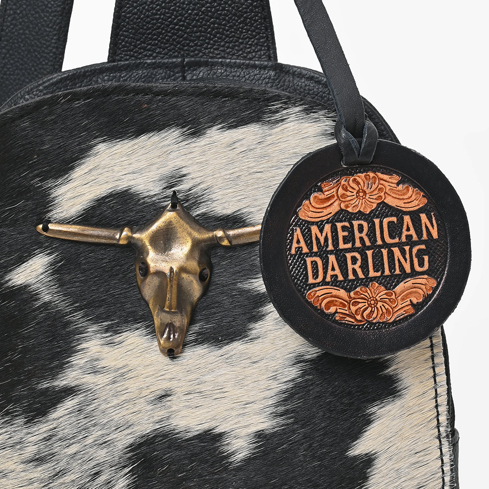 American Darling Western Cowhide Leather Sling Crossbody Bag