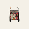 American Darling Cross body Bag Hand Woven Saddle Blanket Floral Tooled Genuine Leather with Fringes Western Purse