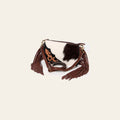 American Darling Small Cross body Bag Hair-On Cowhide Hand Tooled Genuine Leather with Fringes Western Purse