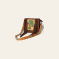 American Darling Hand Tooled Genuine Leather Messenger Bag Vegetable-Tanned Full Grain Leather With Fringes YKK Zipper