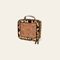 American Darling Genuine Leather Jewelry Case Hair-On Cowhide Floral Carved Tooled Travel Organizer Box with YKK Zipper
