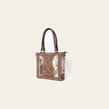 American Darling Genuine Leather Tote Bag Women Hair-On Cowhide Floral Hand Tooled Purse YKK Zipper Full Grain